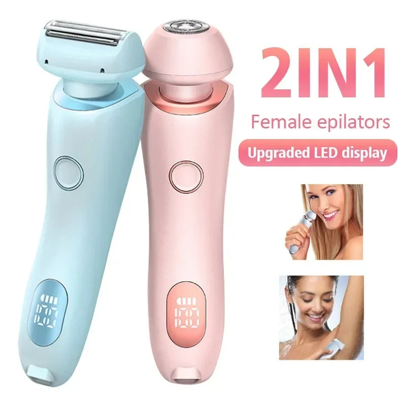 2-in-1 USB Rechargeable Women's Electric Shaver & Trimmer for Face, Body, and Bikini