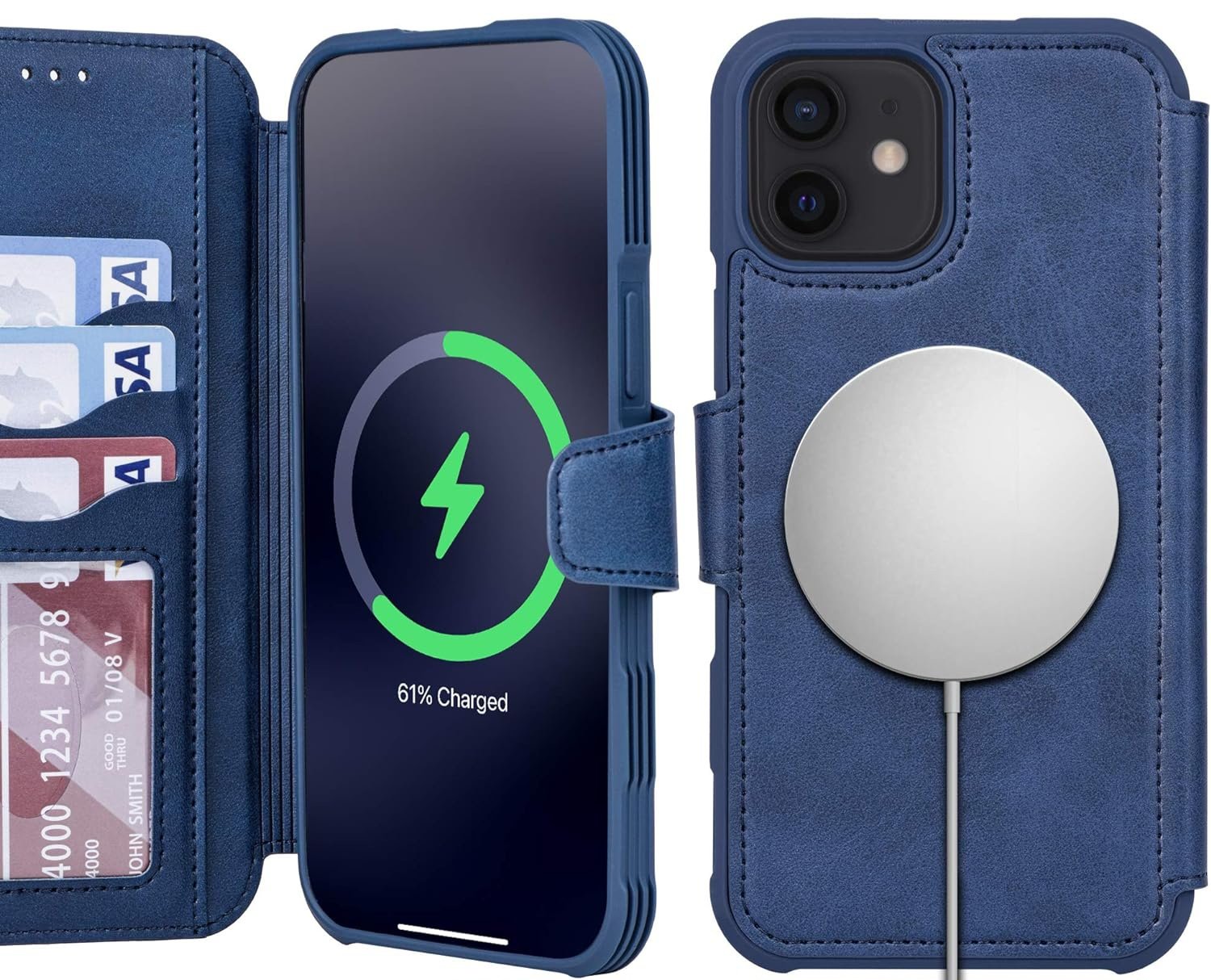 Premium Magnetic Flip Wallet Case for iPhone with Rfid Protection