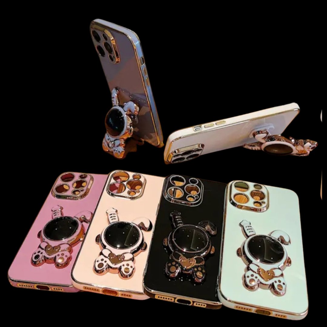 Coque de téléphone Astronaute avec support et protection de lentille — Coque de téléphone