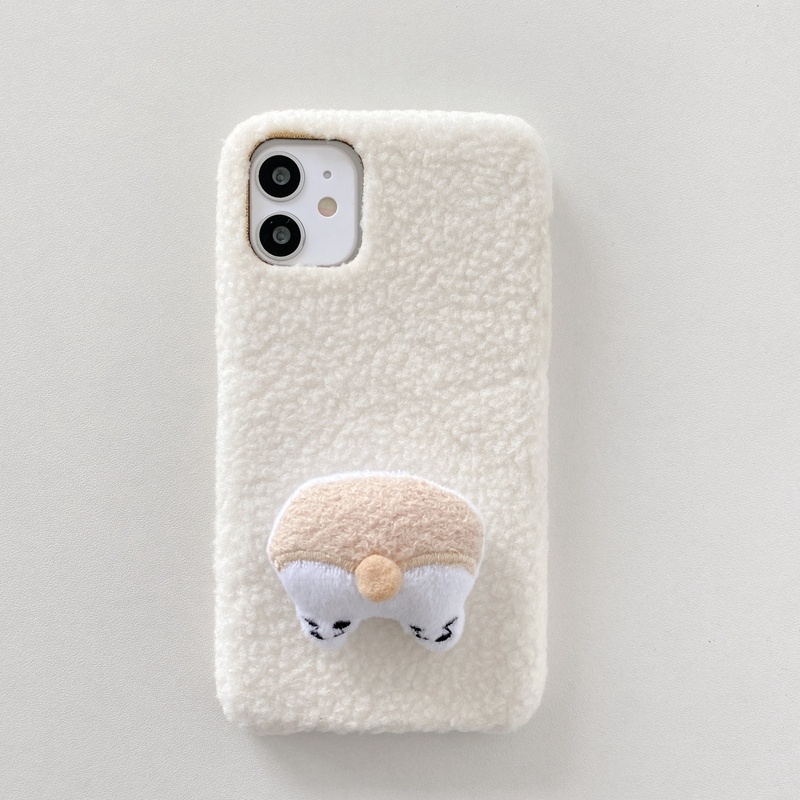 White Plush Corgi Butt iPhone Case - Premium Protective Cover