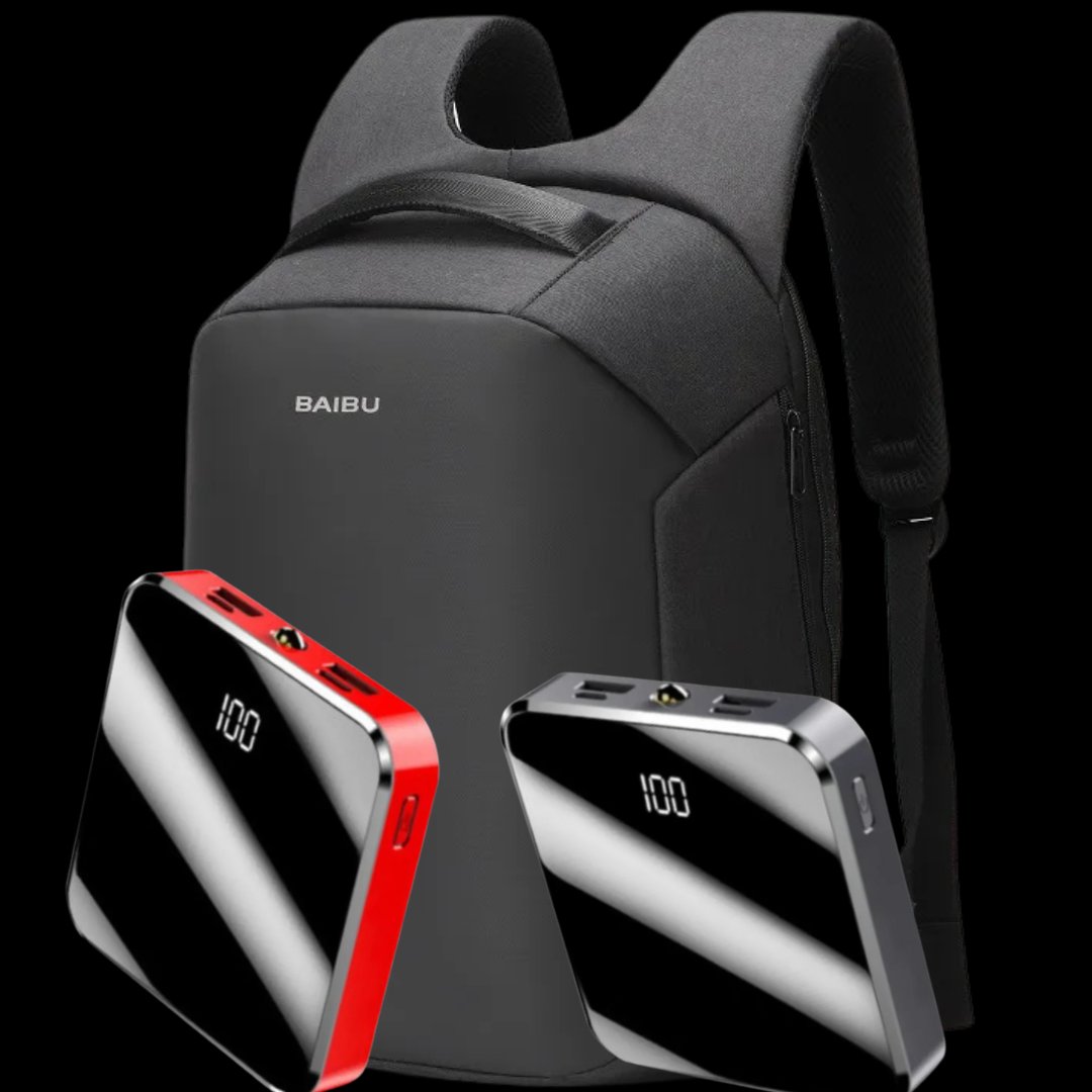 Ensemble de sac à dos professionnel et de batterie externe TurboTech — Banque d'alimentation de chargeur portable