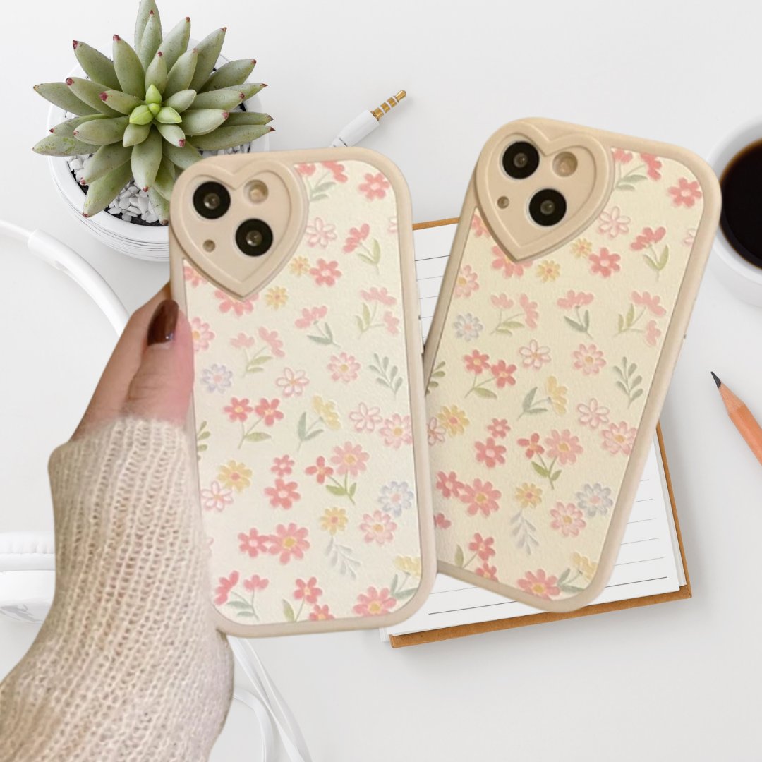 Elegant Floral Heart Silicone iPhone Case — Phone Case