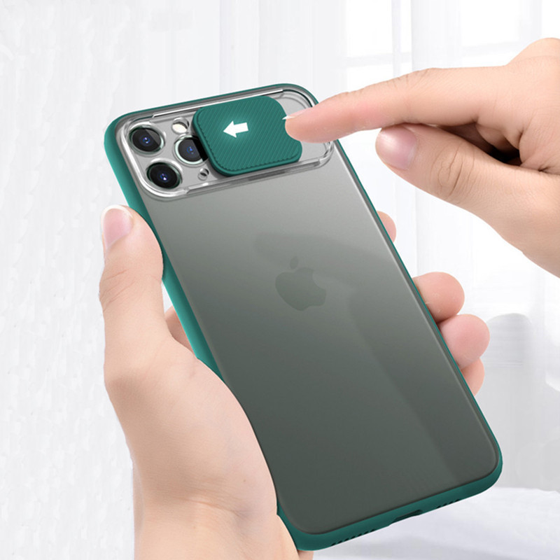 Clear iPhone Case with Sliding Camera Lens Protector