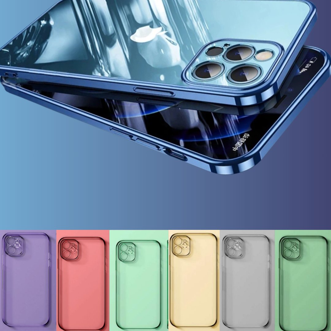 Premium Square Plating Frame iPhone Case | Transparent TPU Protection — Phone Case