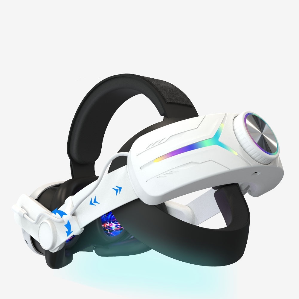 Elite VR Headset Strap with Integrated Power Bank & RGB Lighting for Oculus Quest 2/3