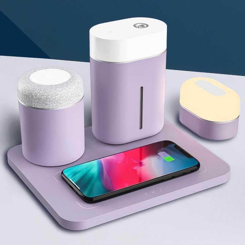 Multifunction Wireless Charger, Bluetooth Speaker & LED Night Light