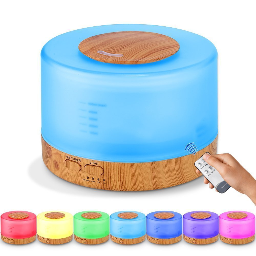 Diffuseur d'huiles essentielles et humidificateur avec lumière LED — Humidificateurs