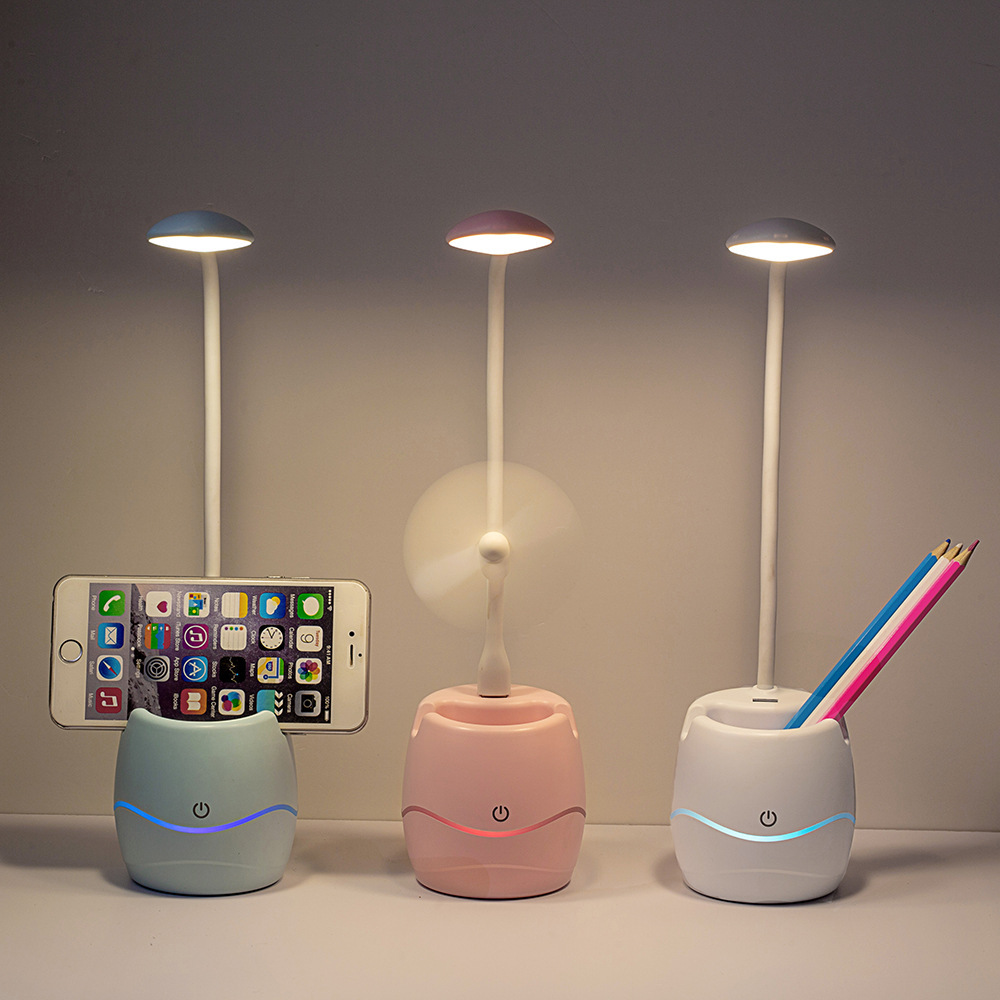 Lampe de Bureau LED Multifonctionnelle avec Protection des Yeux et Rangement — Lampe de bureau menée