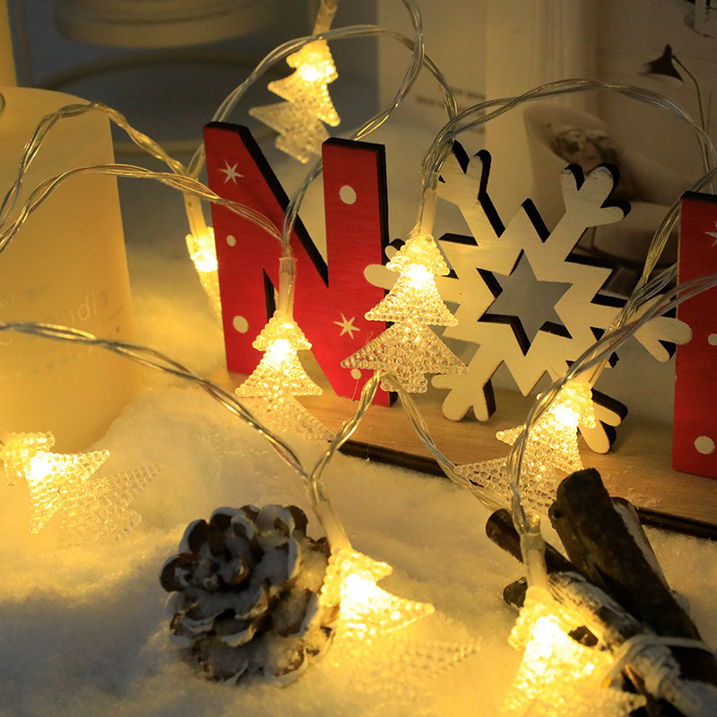 LED Christmas Decorative String Lights: Festive Tree, Bell, Deer & Pine Cone Designs