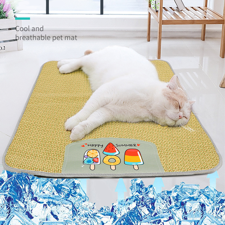 Natural Rattan Cooling Pet Mat - Durable & Scratch-Resistant for Summer Comfort