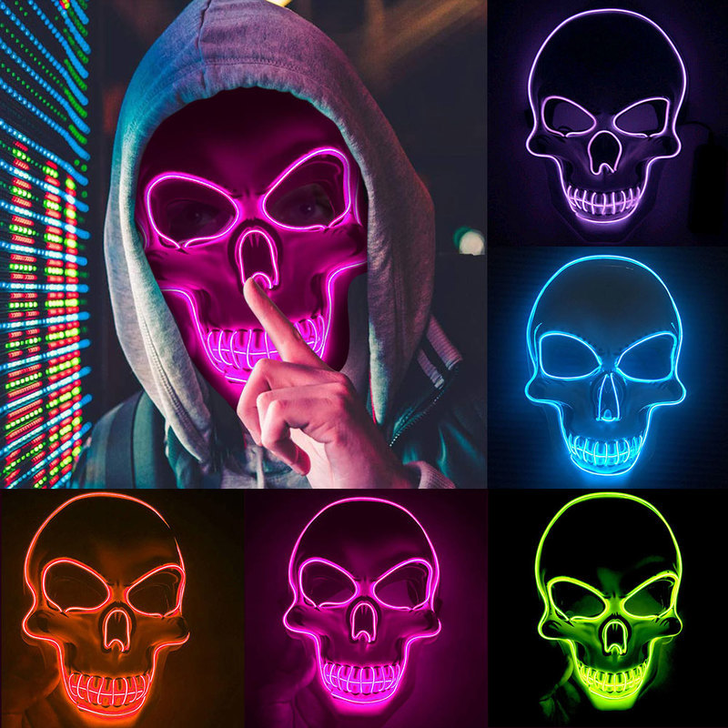 LED Glow Skeleton Mask for Halloween & Parties — Audio Amplifiers & DACs