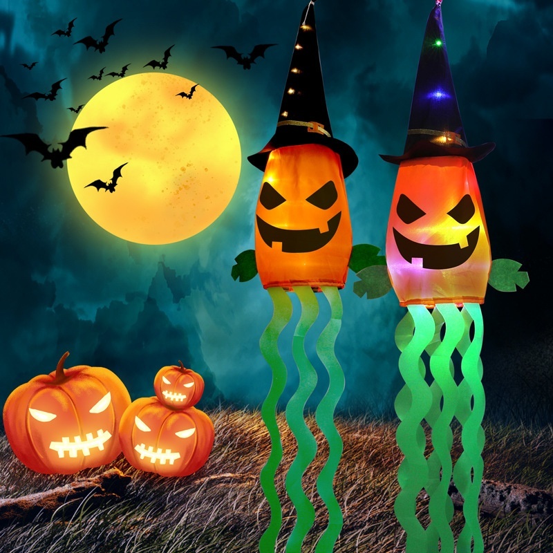 Guirlande lumineuse décorative LED d'Halloween - Crâne, Chauve-souris & Citrouille — Veilleuses et lampes galaxie