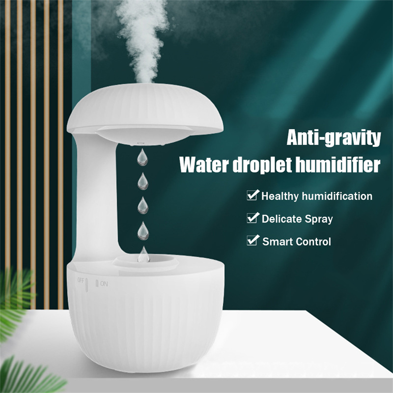 Humidificateur & Diffuseur d'Arome Anti-Gravity en Forme de Goutte d'Eau