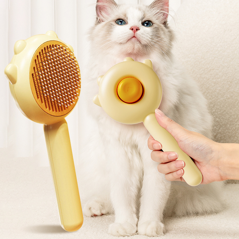 Self-Cleaning Pet Grooming Comb with Massage Function for Cats & Dogs — Dog Grooming Kit