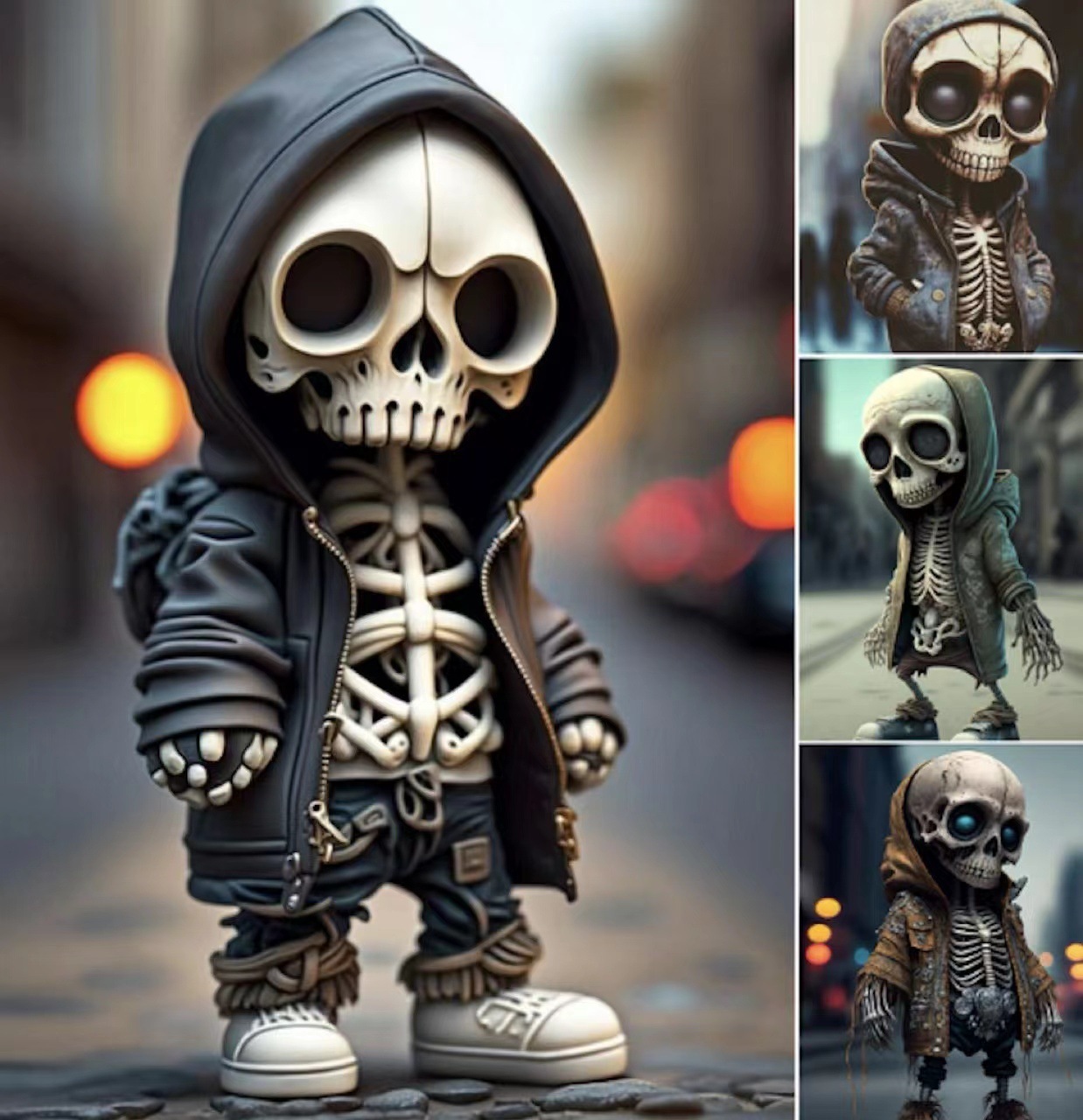 Artisan Resin Skeleton Figurines - Halloween & Year-Round Home Decor