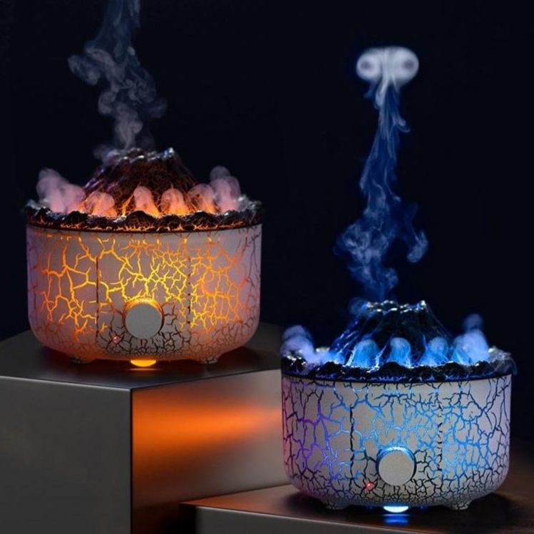 Diffuseur d'huile essentielle d'humidificateur de brume de méduse de flamme de volcan