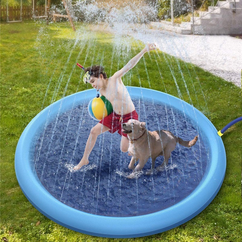 Kids' & Pet Outdoor Splash Pad with Integrated Fountain - Non-Slip Design — Pet Water Fountain