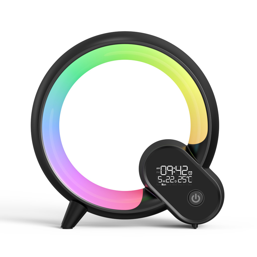 Smart LED Alarm Clock with Bluetooth Speaker, Analog & Digital Display, and RGB Mood Nightlight