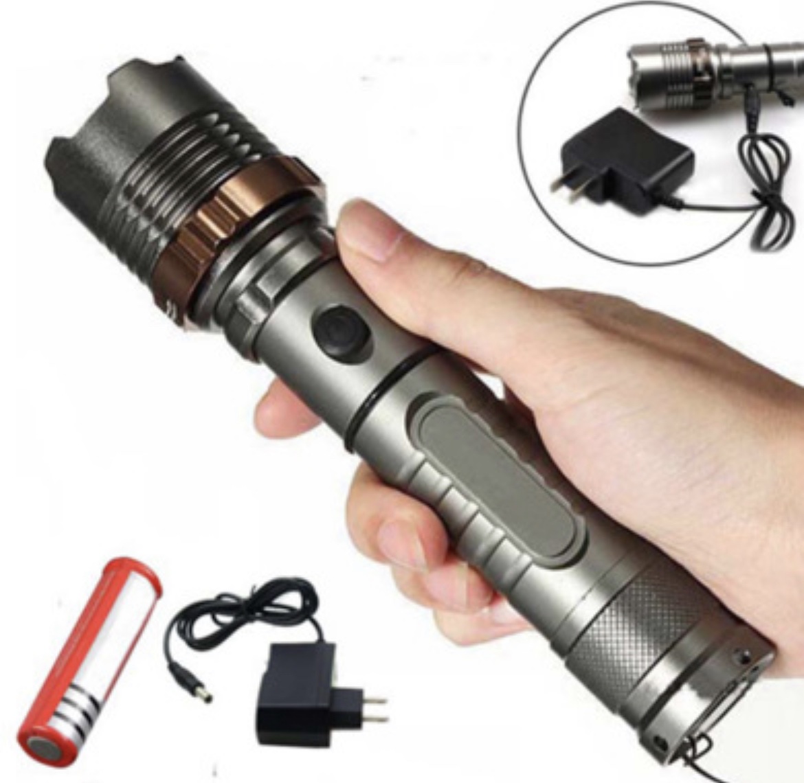 Lampe de poche LED rechargeable T6 Zoom pour l'extérieur et les urgences — Amplificateurs audio et DAC