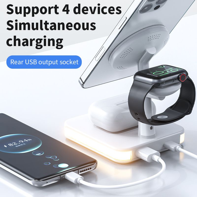Support de chargement sans fil magnétique 4-en-1 pour iPhone et AirPods — Chargeur sans fil