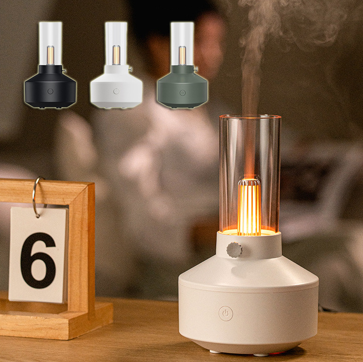 Diffuseur d'arôme et humidificateur rétro à filament LED