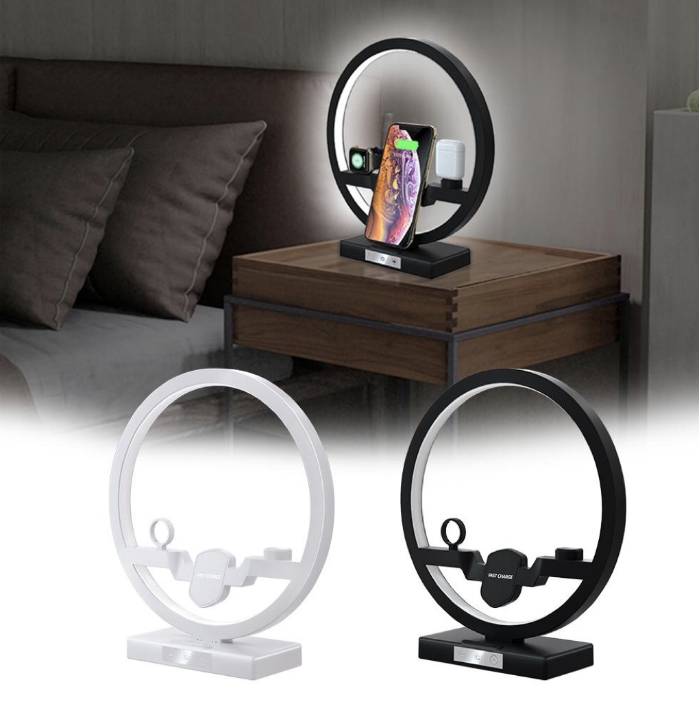 3-in-1 Wireless Charging Desk Lamp with 10W Fast Charger & Touch Control — Led Desk Lamp