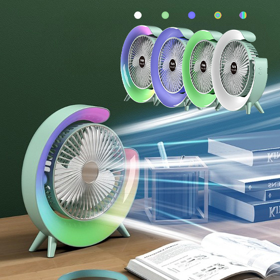 Whisper-Quiet Portable USB Rechargeable Desk & Handheld Fan