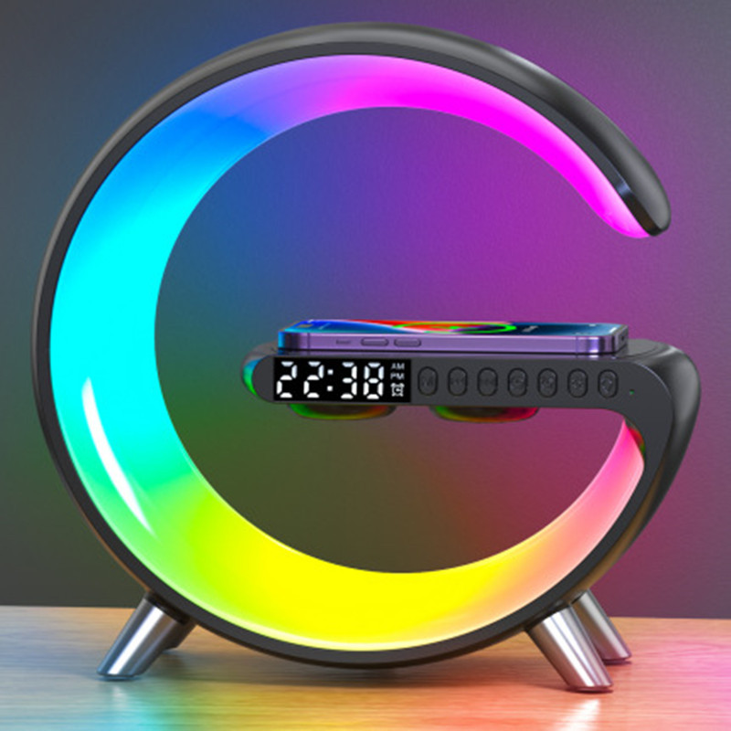 Multifunction Smart LED Ambiance Lamp with 15W Wireless Charger & Bluetooth Speaker