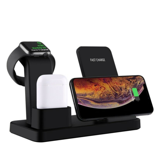 3-in-1 Fast Wireless Charging Pad for iPhone, Apple Watch & AirPods — Wireless Chargers