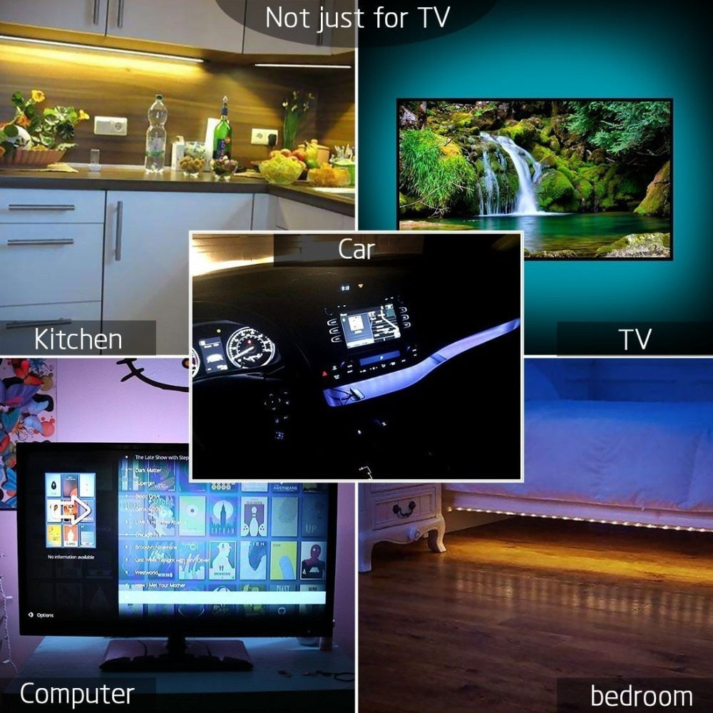 Flexible RGB LED Strip Light - USB Powered Backlight for TVs & Desktops — Night Lights & Galaxy Lamps