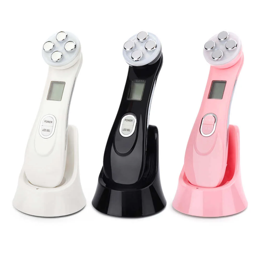 Dispositif de rajeunissement facial RF et LED 5-en-1 — Thérapie par la lumière LED
