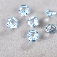 Pierre précieuse d'aquamarine naturelle taillée en hexagone 6x6mm