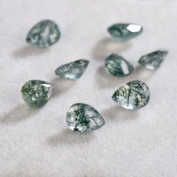 Gemme Facettée en Agate Verte Mousse Naturelle par BBBGEM — Pierres précieuses en vrac