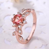 Bague de fiançailles antique en saphir padparadscha en or ou platine