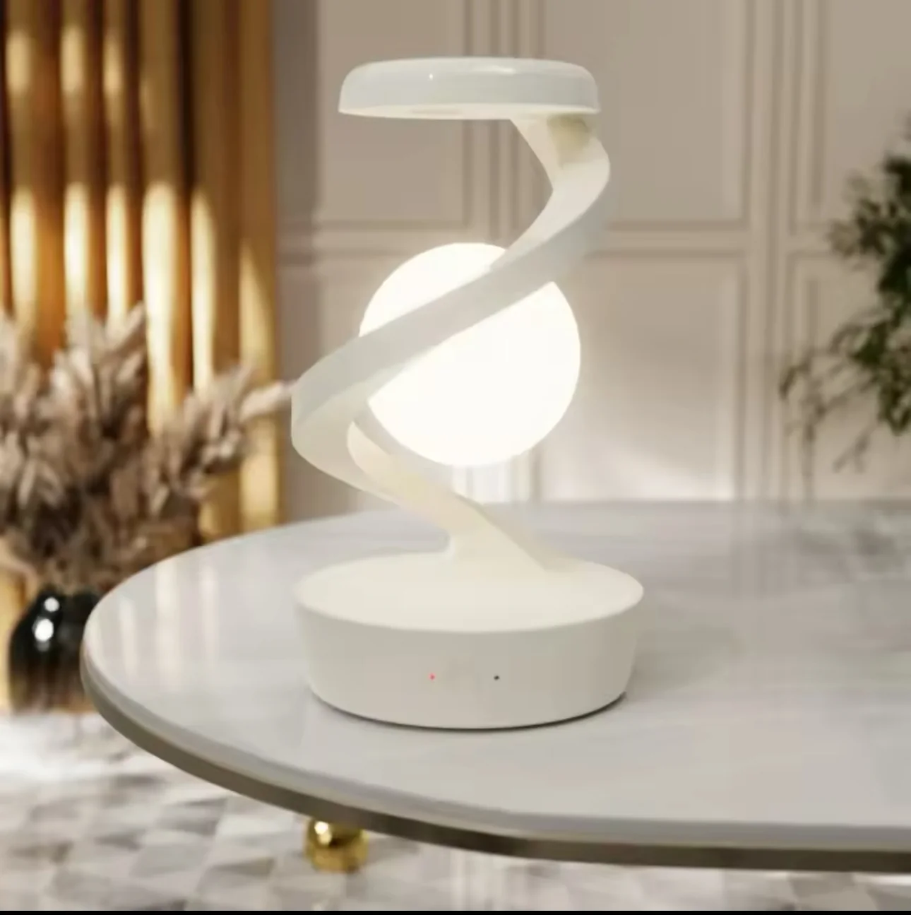 Rotating Moon Desk Lamp With Phone Wireless Charging Sensor Control Table Lamp — Night Lights & Galaxy Lamps
