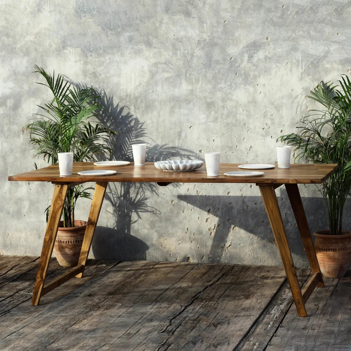 Table à Manger Regal - Bois Teck Recyclé — Tables à manger