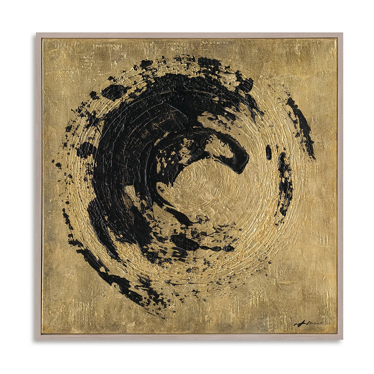 Abstract Expressionism Wall Art Hand-painted Texture Canvas Modern Warm Tones Living Room Decoration - Wood Frame / 24"x 20"/ 61 x 51 CM — Wall Decor