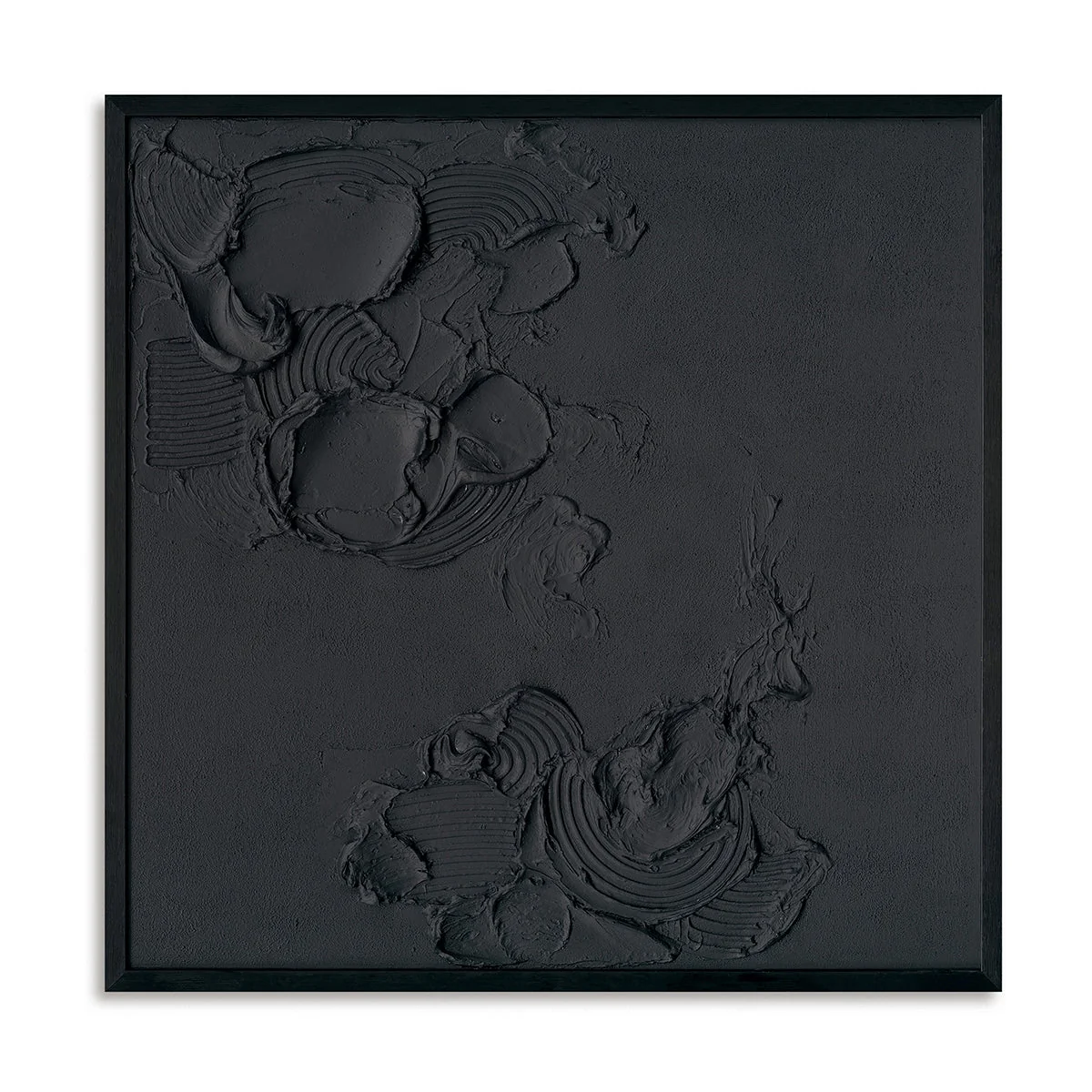 Peinture abstraite moderne faite à la main - Art mural texturé noir — Décoration murale