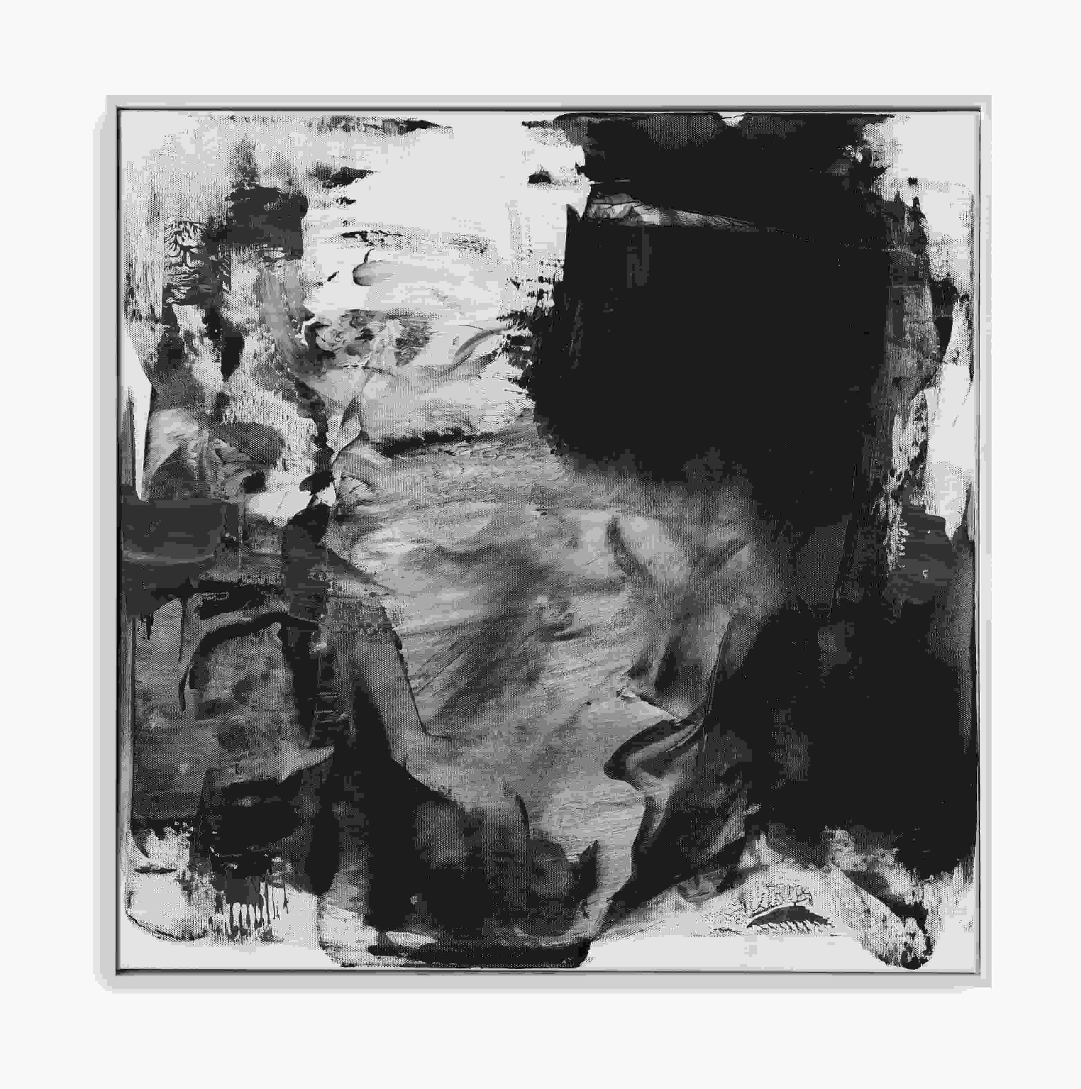 Art mural abstrait fait main - Peinture moderne noire et grise — Décoration murale