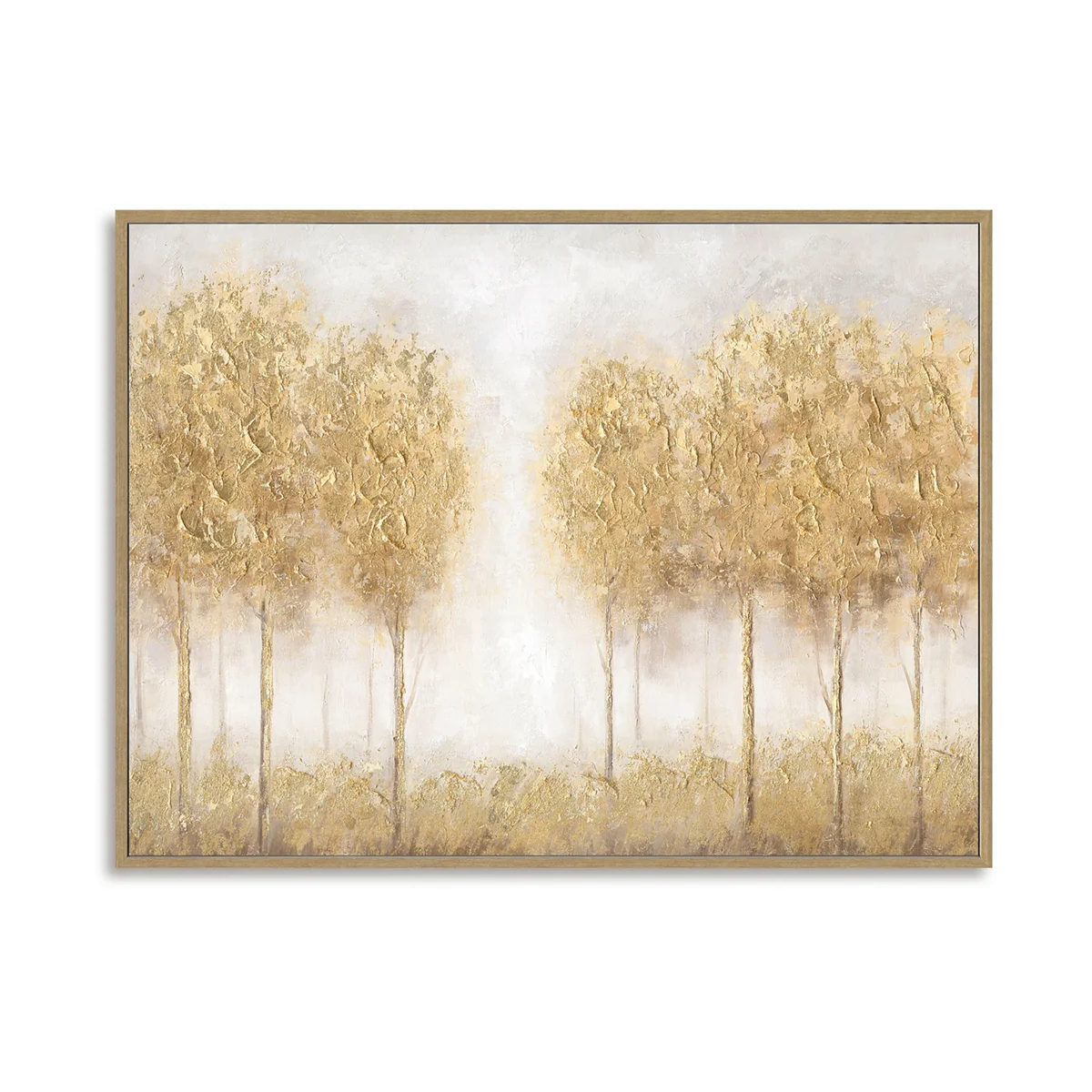 Toile Murale Peinture Arbre de Vie Doré - Cadre Noir 24"x20 — Décoration murale