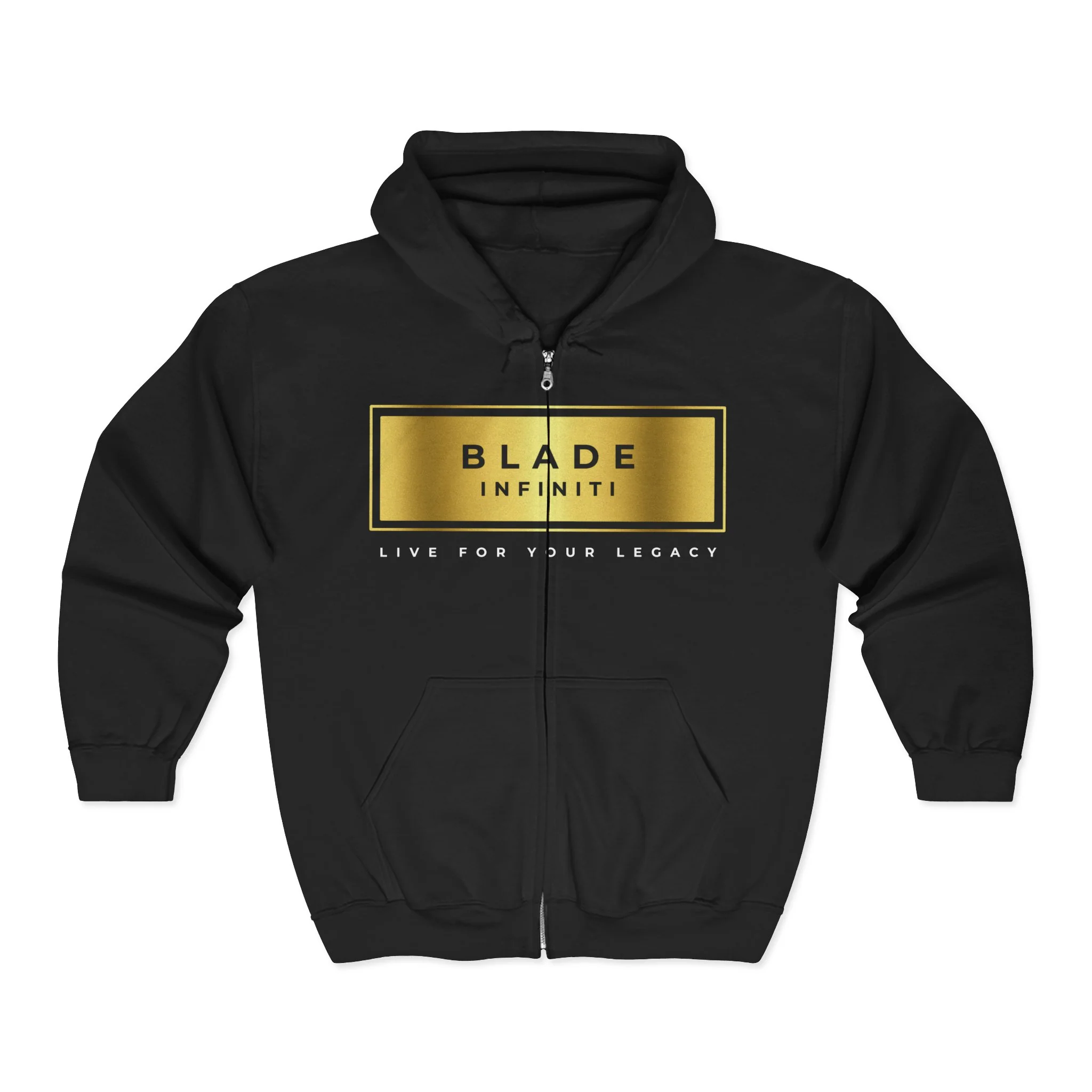 Legacy Essential Gold Zip Hoodie - Black / S