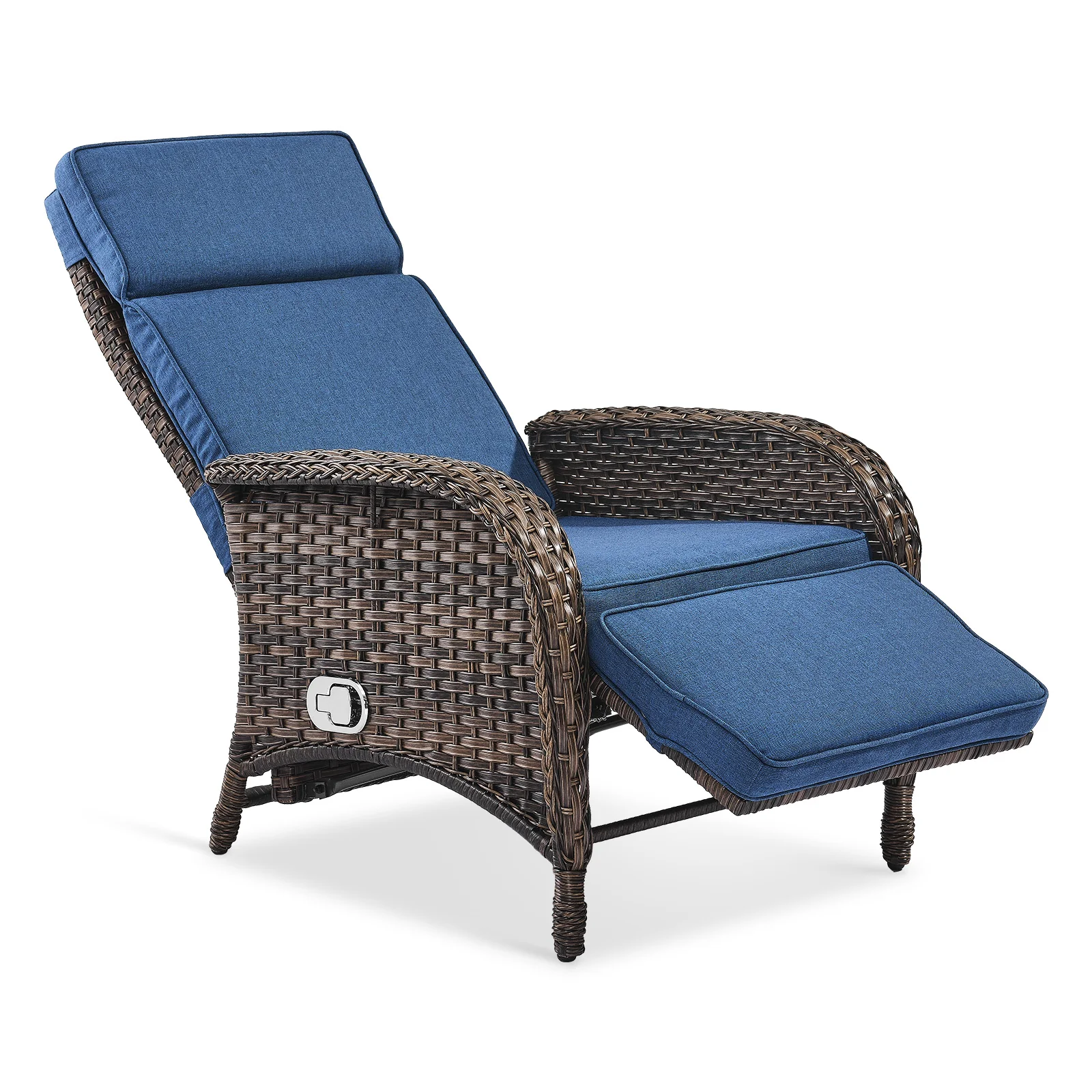Chaise Longue Réglable Belord pour Patio - Osier Brun — Mobilier de patio et d'extérieur