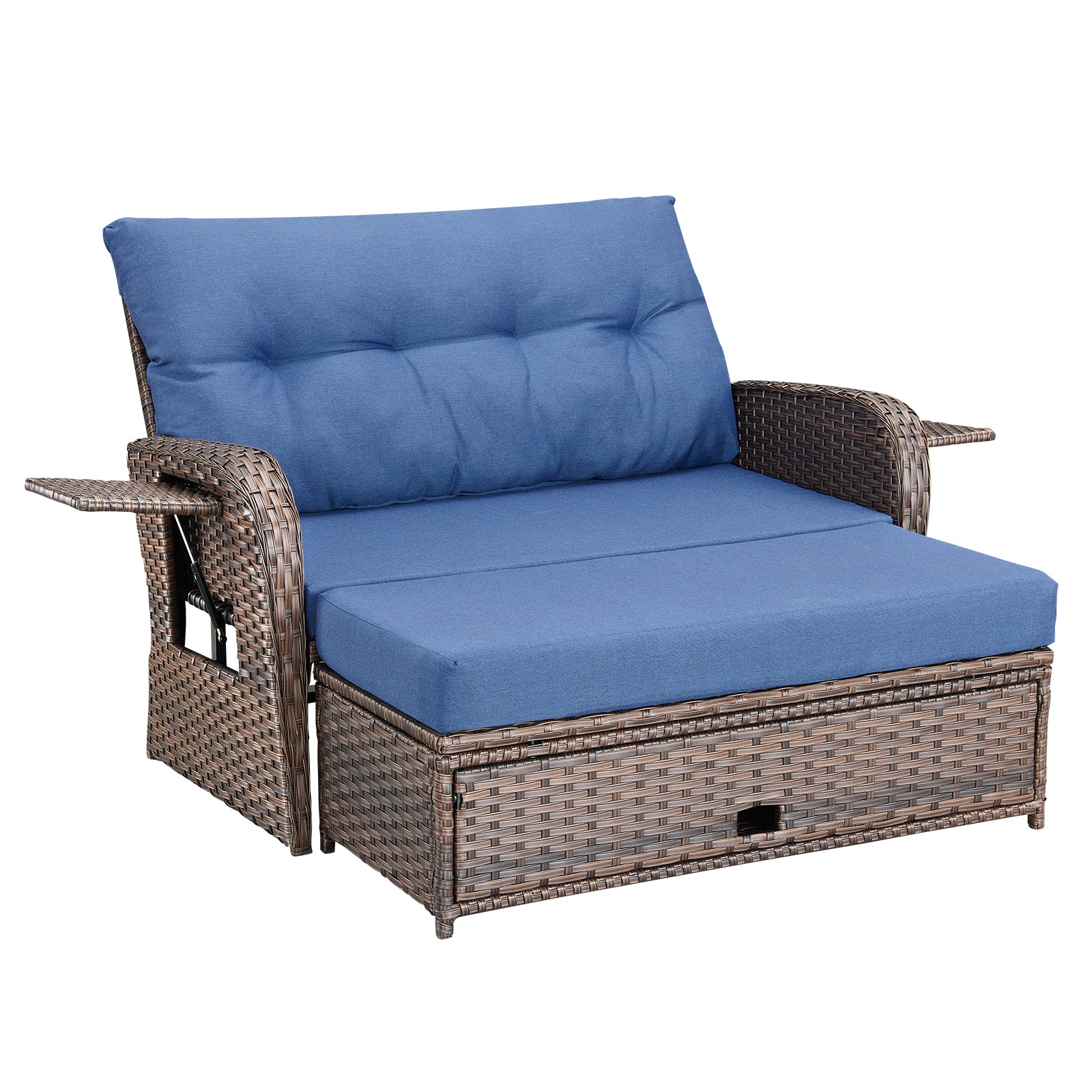 Ensemble de Jour en Rotin d'Extérieur Belord NDS avec Ottoman — Mobilier de patio et d'extérieur