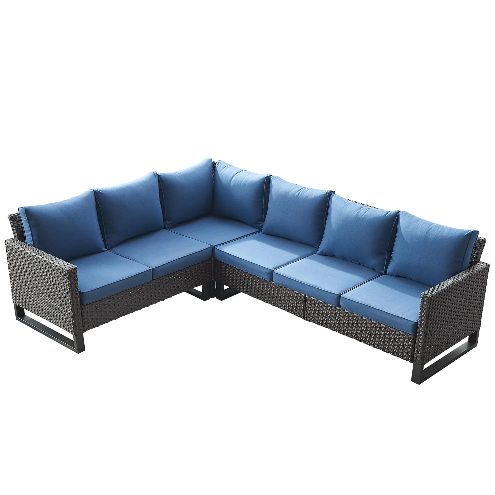 Ensemble de canapé sectionnel extérieur en L de 6 pièces Belord GRS — Mobilier de patio et d'extérieur