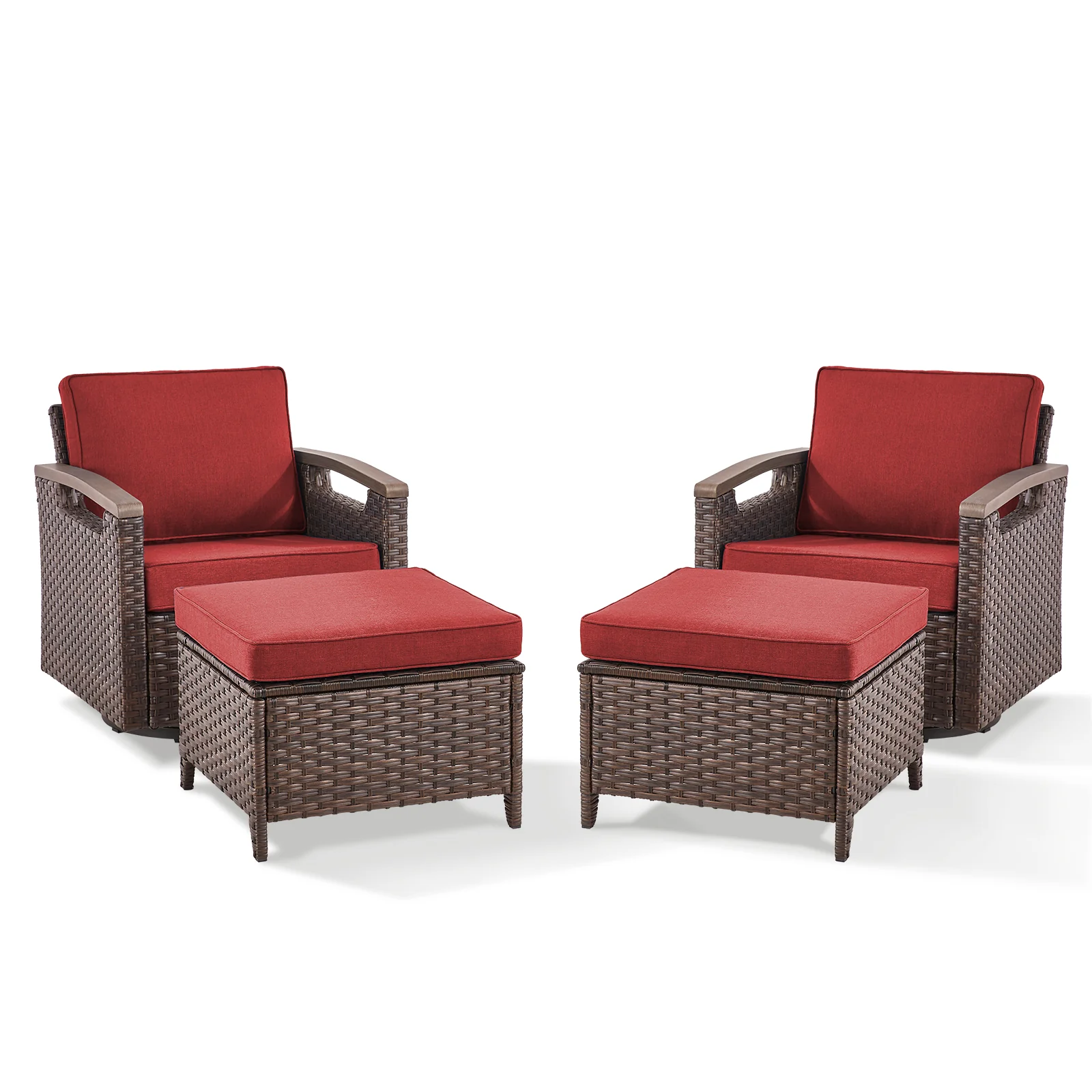 Ensemble de Patio 4 Pièces Belord BBR avec Chaises à Bascule — Mobilier de patio et d'extérieur