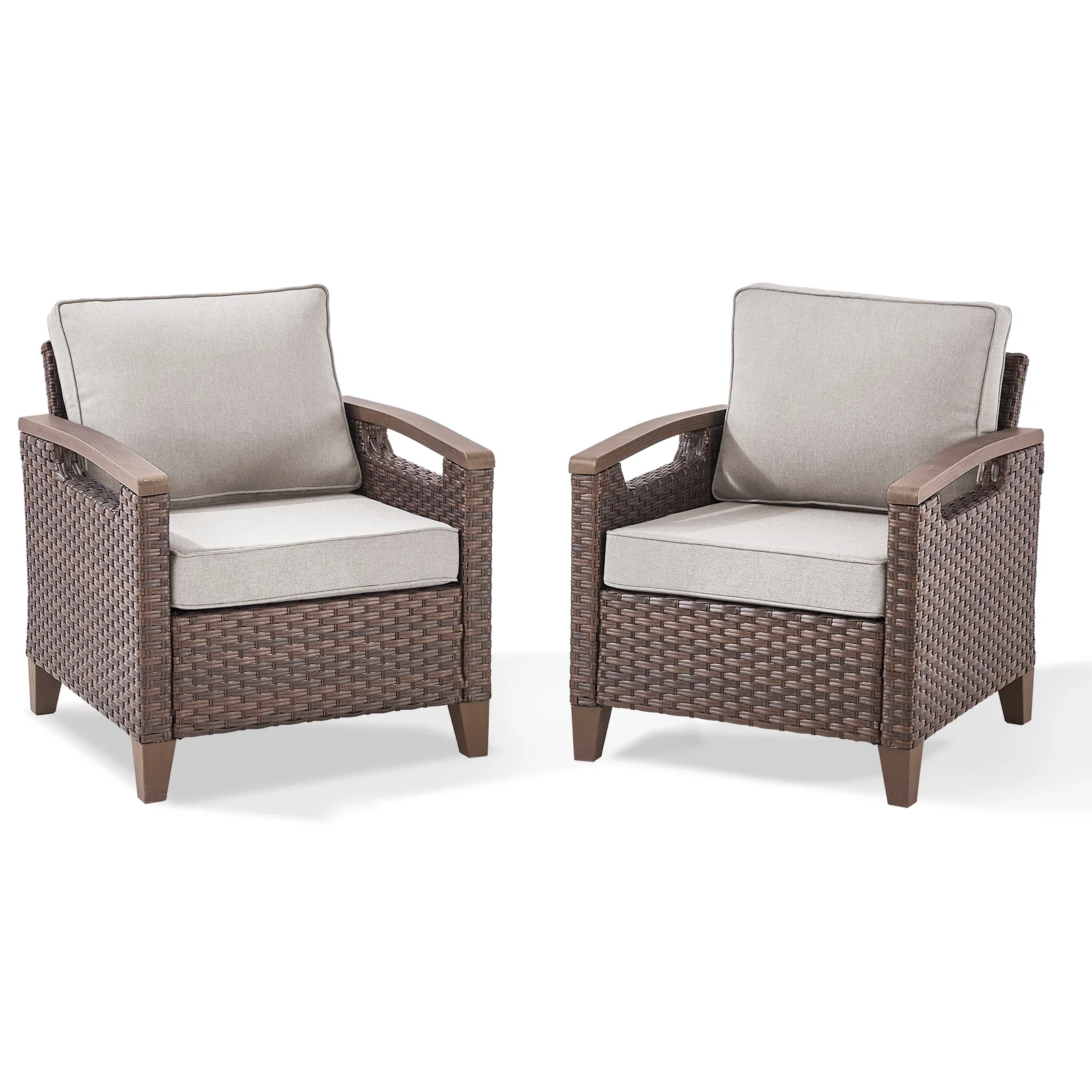 Ensemble de 2 Chaises Longues en Osier Belord BBR — Mobilier de patio et d'extérieur