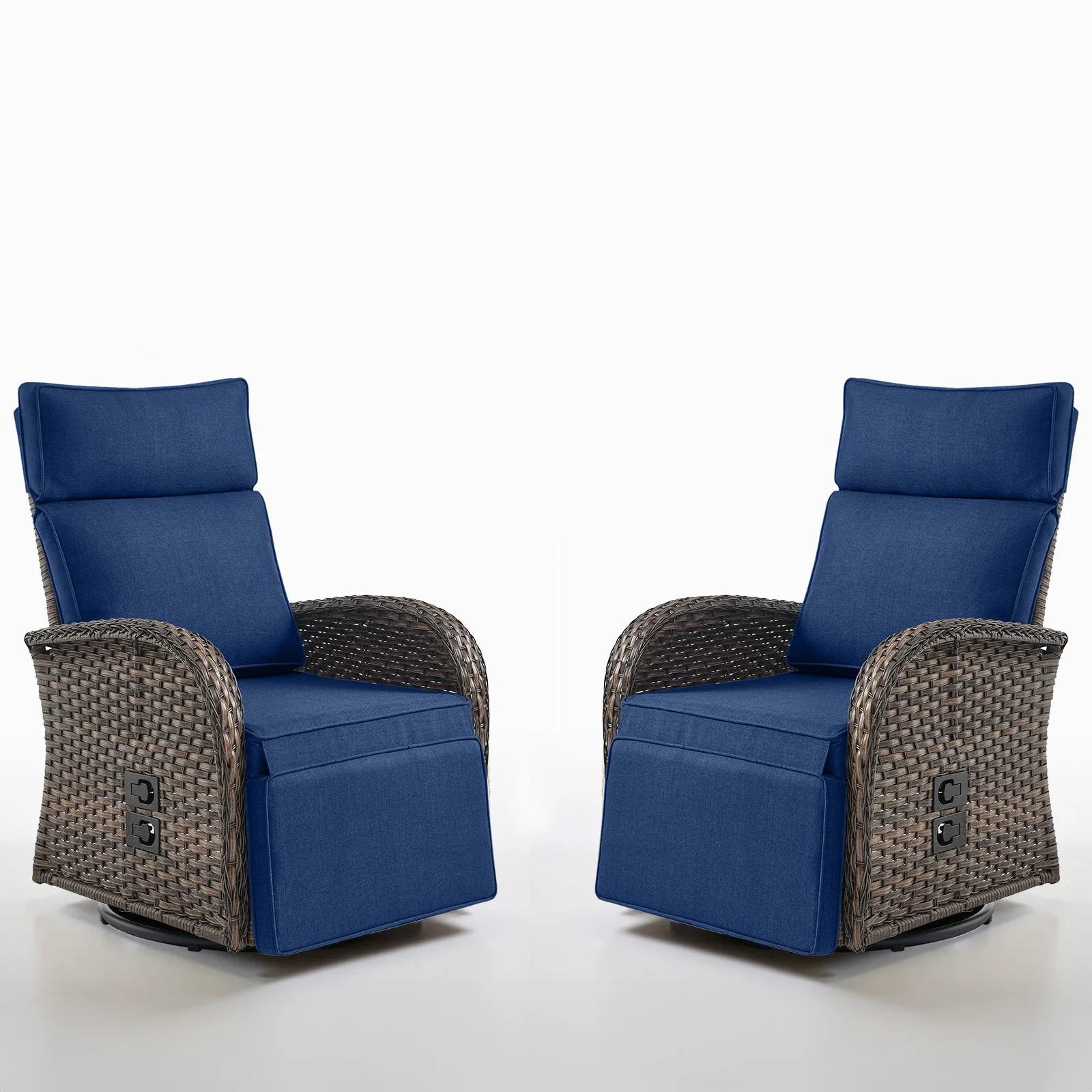 Chaises longues pivotantes ajustables Belord en 2 pièces — Mobilier de patio et d'extérieur