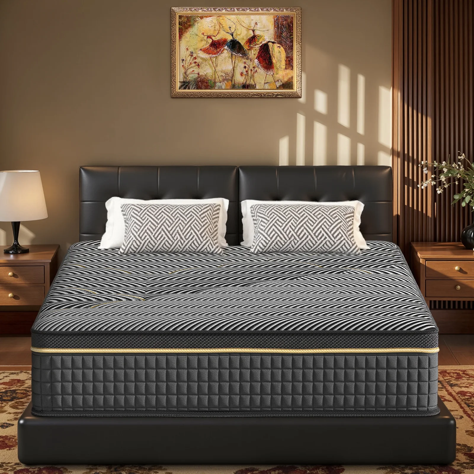 Matelas Hybride de 12 Pouces - Soutien Moyennement Ferme avec Mousse à Mémoire — Matelas