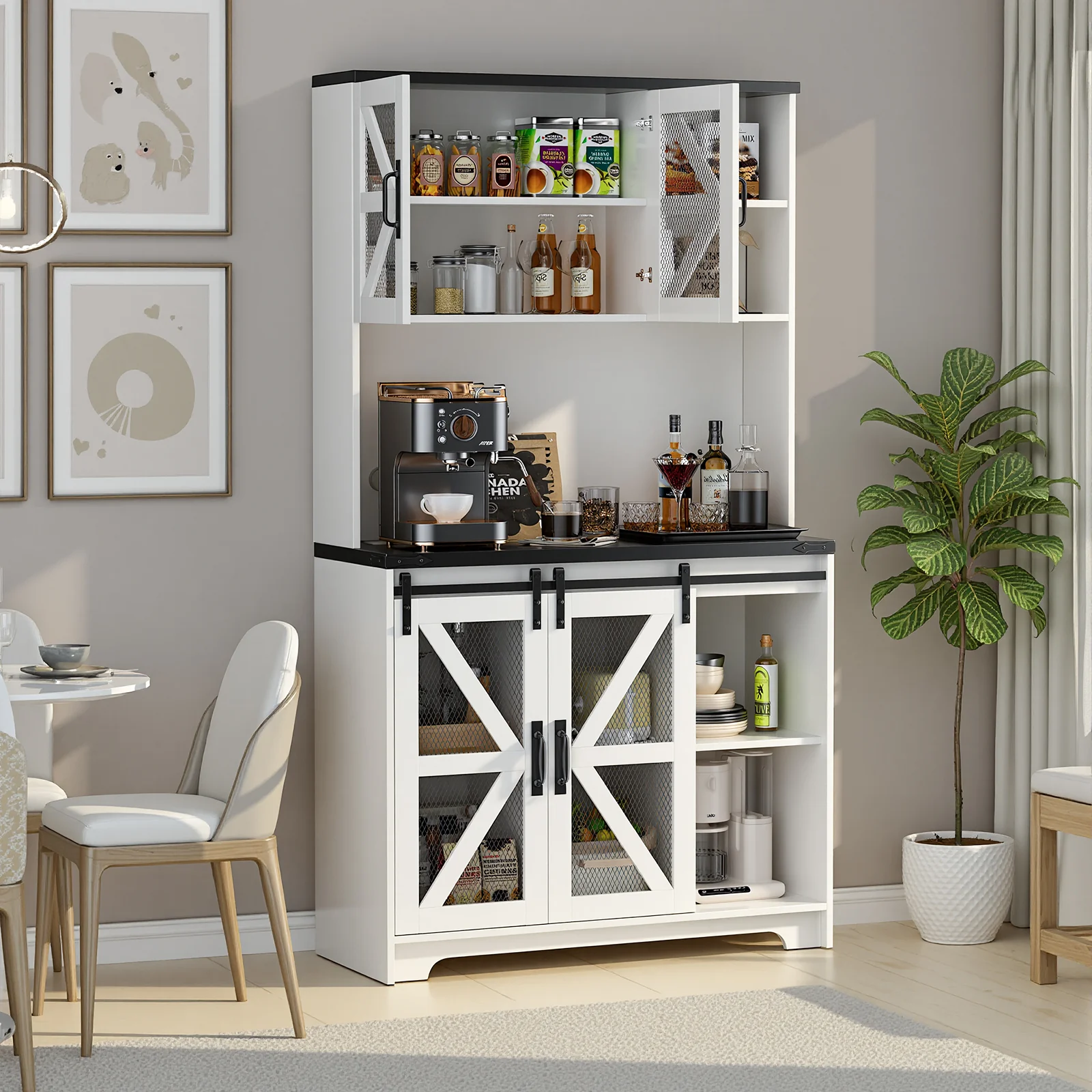 Cabinet de garde-manger autonome avec lumières LED et prise de courant — Matelas