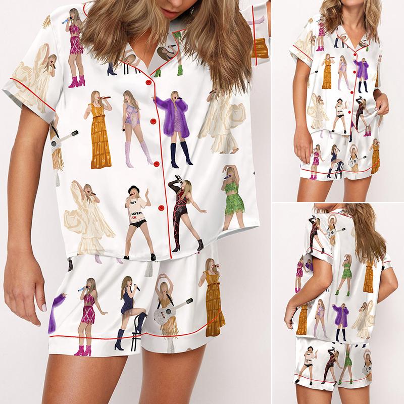 Ensemble de Pyjama The Eras Tour Film pour Femmes - Vêtements de Nuit en Satin — Accessoires de mode